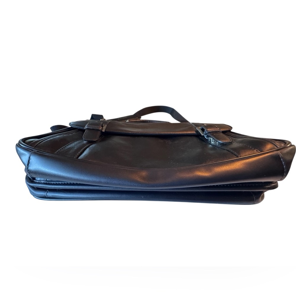 High End Kenneth Cole Reaction Men's Black Leather Briefcase Laptop Bag MINTY - Picture 7 of 16